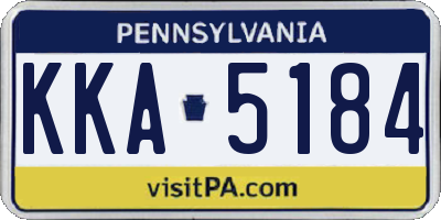 PA license plate KKA5184