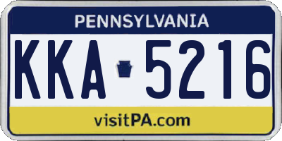 PA license plate KKA5216