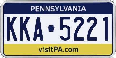 PA license plate KKA5221