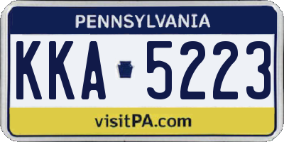PA license plate KKA5223