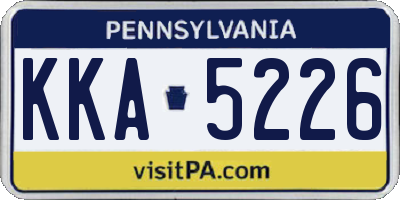 PA license plate KKA5226