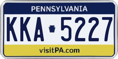 PA license plate KKA5227