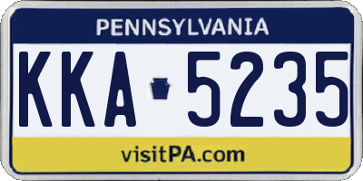 PA license plate KKA5235