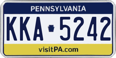 PA license plate KKA5242