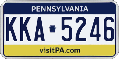 PA license plate KKA5246