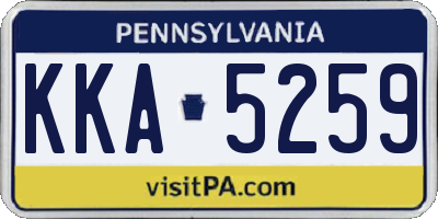 PA license plate KKA5259