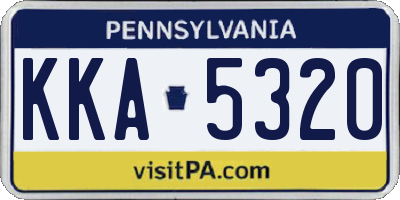 PA license plate KKA5320