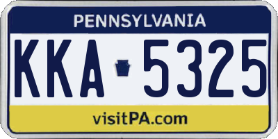 PA license plate KKA5325