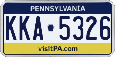 PA license plate KKA5326