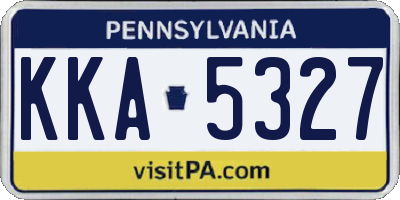 PA license plate KKA5327