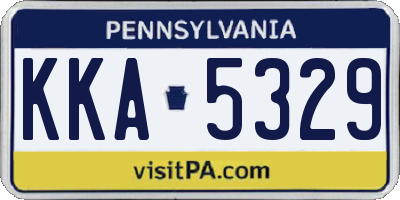 PA license plate KKA5329