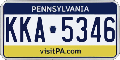 PA license plate KKA5346