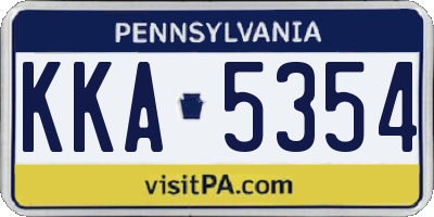PA license plate KKA5354