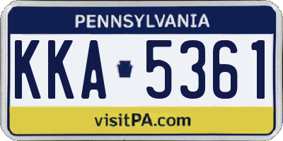 PA license plate KKA5361