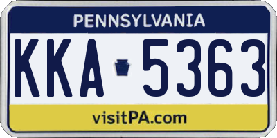 PA license plate KKA5363