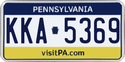 PA license plate KKA5369