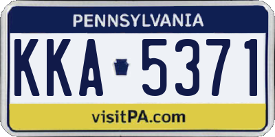 PA license plate KKA5371