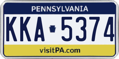 PA license plate KKA5374
