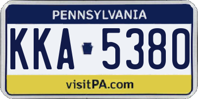 PA license plate KKA5380