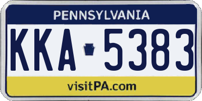 PA license plate KKA5383