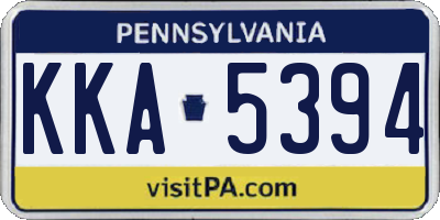 PA license plate KKA5394