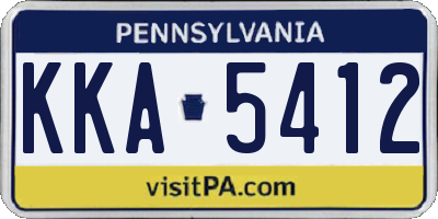 PA license plate KKA5412