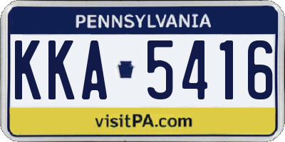 PA license plate KKA5416