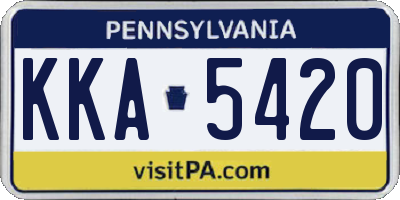 PA license plate KKA5420