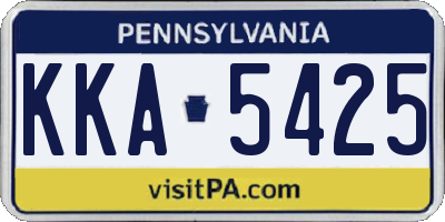PA license plate KKA5425