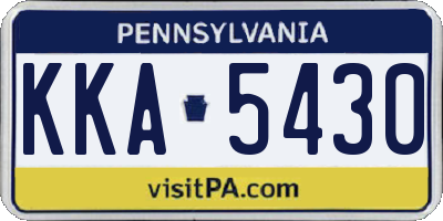 PA license plate KKA5430