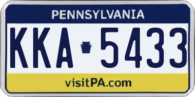 PA license plate KKA5433