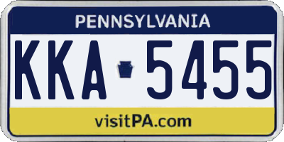 PA license plate KKA5455