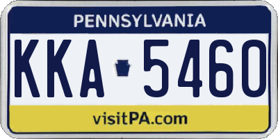 PA license plate KKA5460