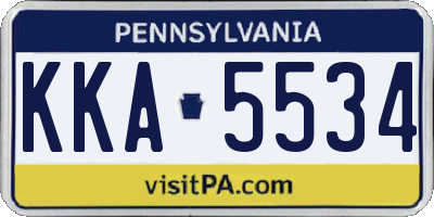 PA license plate KKA5534