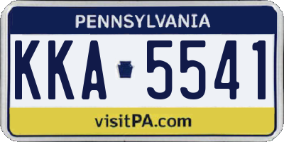 PA license plate KKA5541