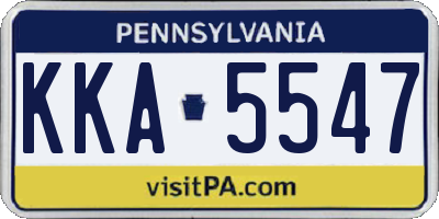 PA license plate KKA5547