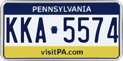 PA license plate KKA5574
