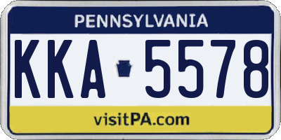 PA license plate KKA5578