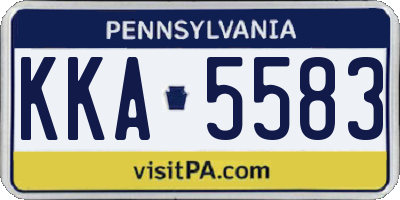 PA license plate KKA5583