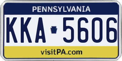PA license plate KKA5606