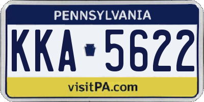 PA license plate KKA5622