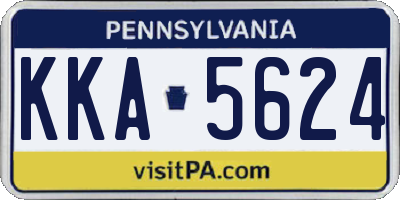 PA license plate KKA5624