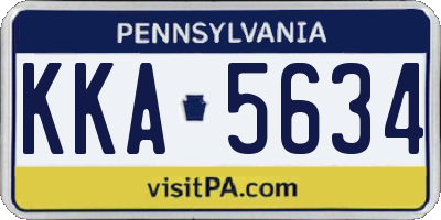 PA license plate KKA5634