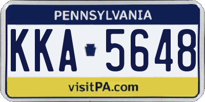 PA license plate KKA5648