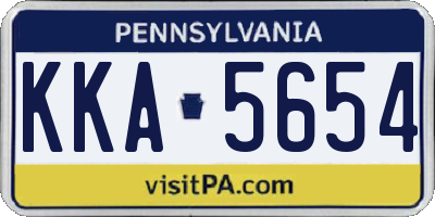 PA license plate KKA5654