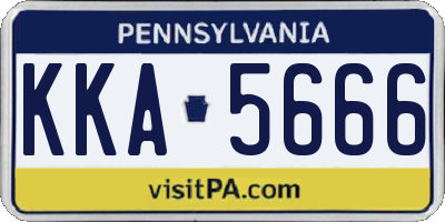 PA license plate KKA5666