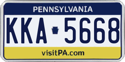 PA license plate KKA5668