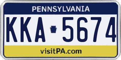PA license plate KKA5674