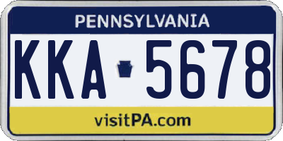 PA license plate KKA5678