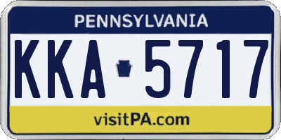 PA license plate KKA5717